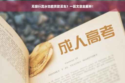 无银行流水也能贷款买车？一篇文章全解析！