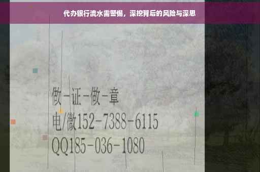 代办银行流水需警惕，深挖背后的风险与深思