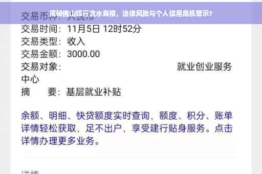 揭秘佛山银行流水真相，法律风险与个人信用危机警示?