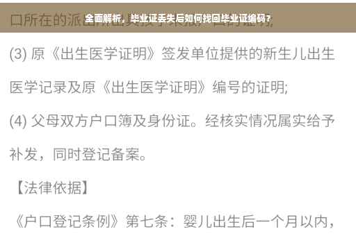 全面解析，毕业证丢失后如何找回毕业证编码？