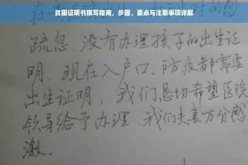 贫困证明书撰写指南，步骤、要点与注意事项详解