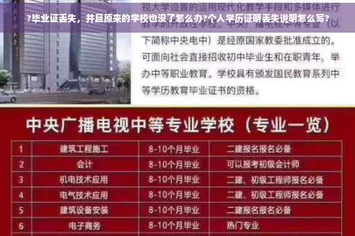 ?毕业证丢失，并且原来的学校也没了怎么办?个人学历证明丢失说明怎么写?