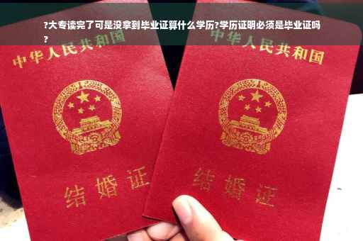?大专读完了可是没拿到毕业证算什么学历?学历证明必须是毕业证吗
?