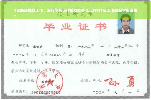 ?农民进城找工作，没有学历证件能找到什么工作?什么工作是没学历证明
?