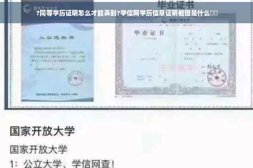 ?同等学历证明怎么才能弄到?学信网学历信息证明截图是什么⚡️