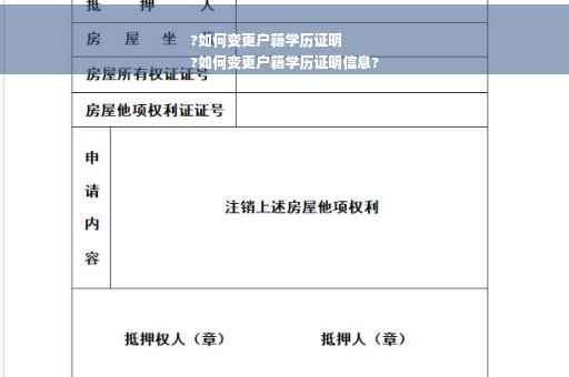 ?如何变更户籍学历证明
?如何变更户籍学历证明信息?