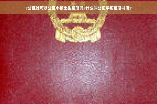 ?公证处可以公证小孩出生证明吗?什么叫公正学历证明书呢?