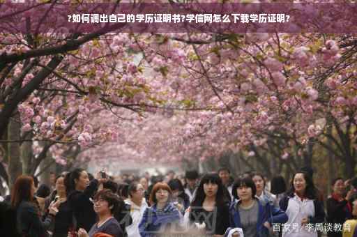 ?如何调出自己的学历证明书?学信网怎么下载学历证明?