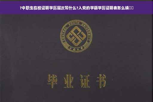 ?中职生在校证明学历层次写什么?入党的学籍学历证明表怎么填⚡️