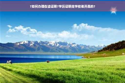?如何办理在读证明?学历证明找学校谁开具的?