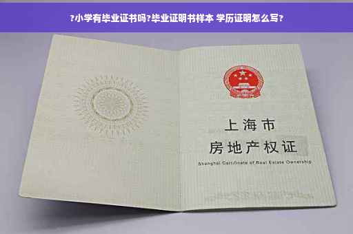 ?小学有毕业证书吗?毕业证明书样本 学历证明怎么写?