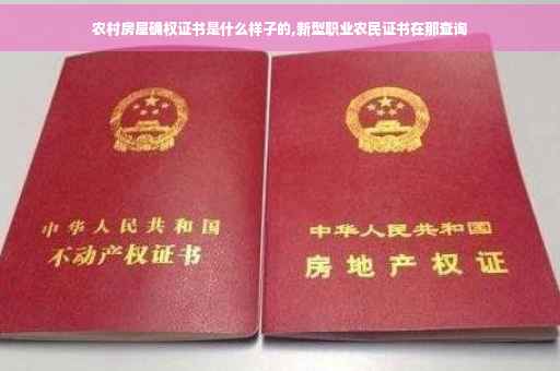 农村房屋确权证书是什么样子的,新型职业农民证书在那查询