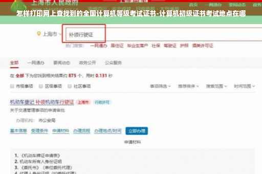 怎样打印网上查找到的全国计算机等级考试证书-计算机初级证书考试地点在哪