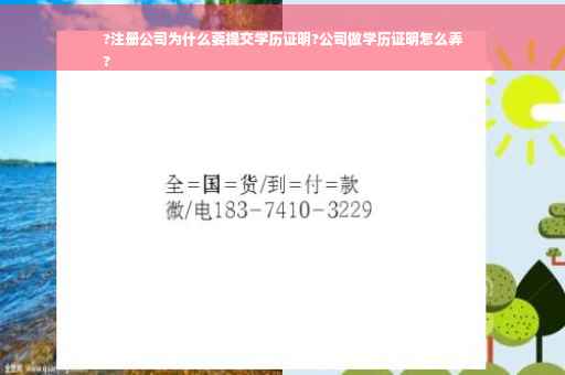 ?注册公司为什么要提交学历证明?公司做学历证明怎么弄
?