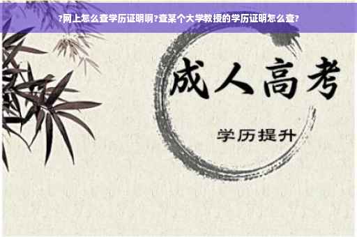 ?网上怎么查学历证明啊?查某个大学教授的学历证明怎么查?