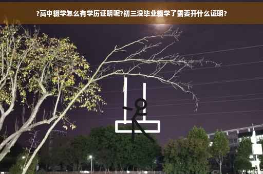 ?高中辍学怎么有学历证明呢?初三没毕业辍学了需要开什么证明?