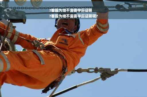 ?客服为啥不需要学历证明
?客服为啥不需要学历证明呢?