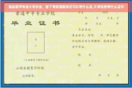 临床医学专业大专毕业，除了考助理医师还可以考什么证,大专在校考什么证书