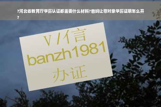 ?河北省教育厅学历认证都需要什么材料?爸妈让带对象学历证明怎么开
?