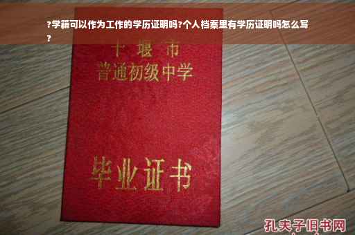 ?学籍可以作为工作的学历证明吗?个人档案里有学历证明吗怎么写
?