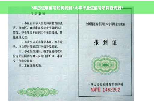 ?学历证明编号如何找到?大学毕业证编号怎样查询到?