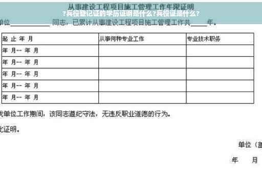 ?兵役登记证的学历证明是什么?兵役证是什么?