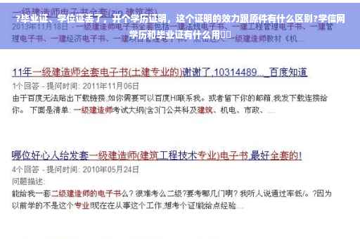 ?毕业证、学位证丢了，开个学历证明，这个证明的效力跟原件有什么区别?学信网学历和毕业证有什么用⚡️