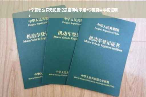 ?宁夏怎么开无犯罪记录证明电子版?宁夏高中学历证明
?