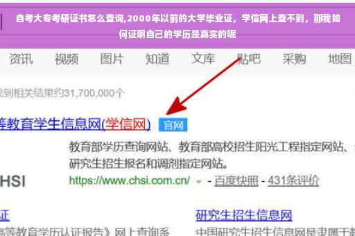 自考大专考研证书怎么查询,2000年以前的大学毕业证，学信网上查不到，那我如何证明自己的学历是真实的呢