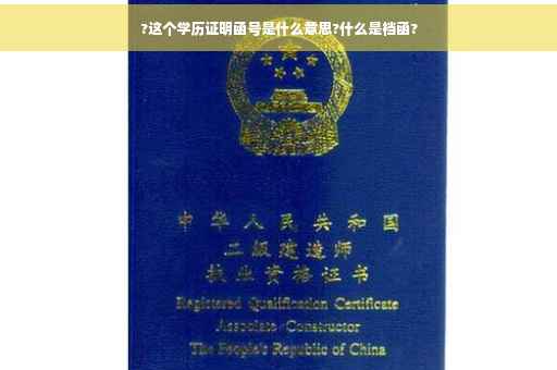 ?这个学历证明函号是什么意思?什么是档函?