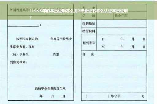 ?1995年的学历证明怎么开?毕业证书怎么认证学历证明
?