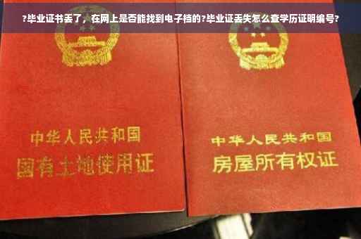 ?毕业证书丢了，在网上是否能找到电子档的?毕业证丢失怎么查学历证明编号?