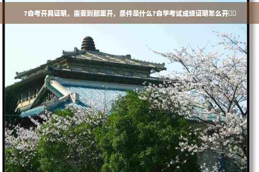 ?自考开具证明，需要到那里开，条件是什么?自学考试成绩证明怎么开⚡️