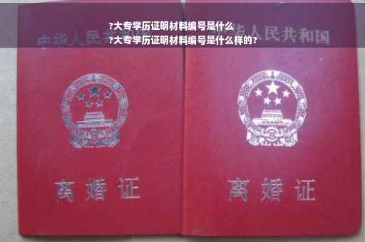 ?大专学历证明材料编号是什么
?大专学历证明材料编号是什么样的?