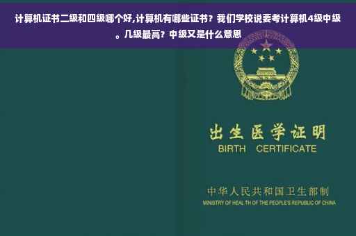 计算机证书二级和四级哪个好,计算机有哪些证书？我们学校说要考计算机4级中级。几级最高？中级又是什么意思