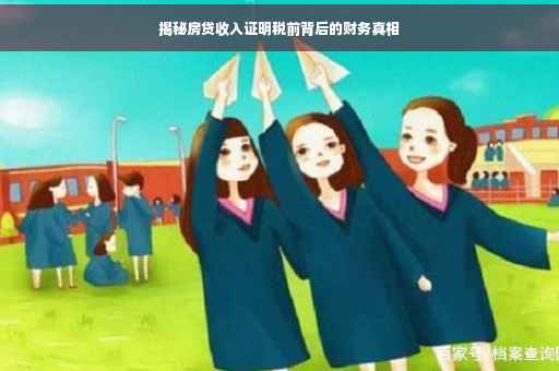 揭秘房贷收入证明税前背后的财务真相