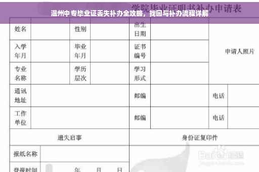 温州中专毕业证丢失补办全攻略，找回与补办流程详解