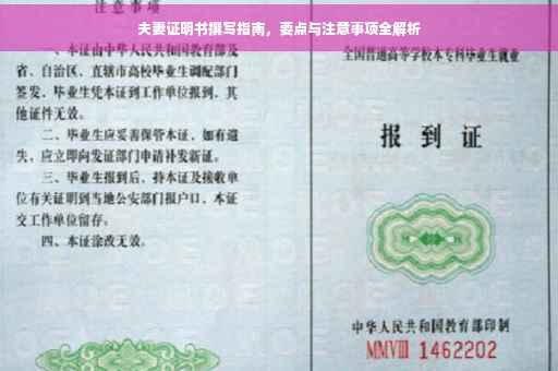 夫妻证明书撰写指南，要点与注意事项全解析