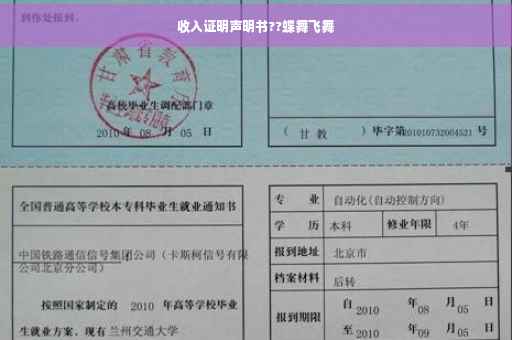 收入证明声明书??蝶舞飞舞