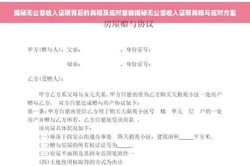 揭秘无公章收入证明背后的真相及应对策略揭秘无公章收入证明真相与应对方案
