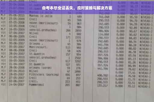 自考本毕业证丢失，应对策略与解决方案