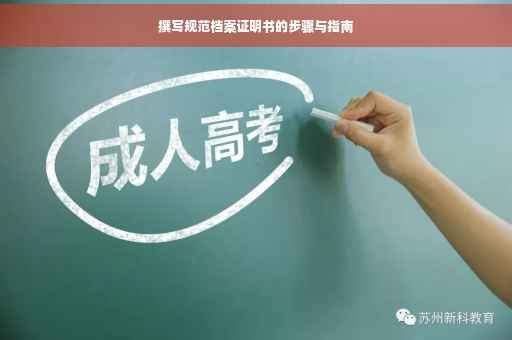 撰写规范档案证明书的步骤与指南