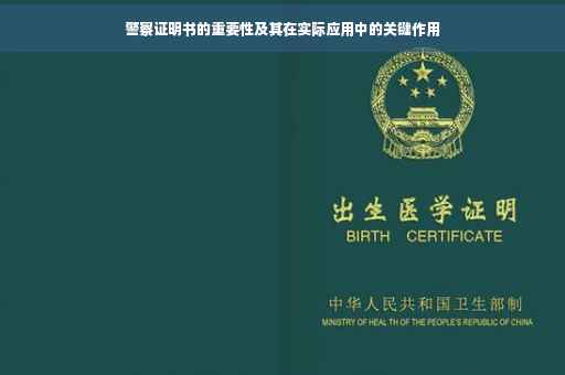 警察证明书的重要性及其在实际应用中的关键作用