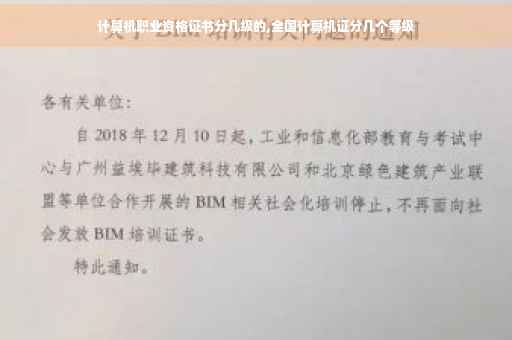 计算机职业资格证书分几级的,全国计算机证分几个等级