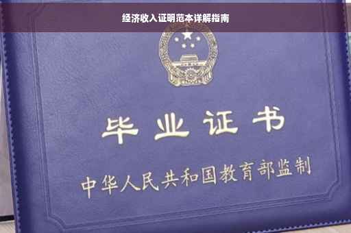 经济收入证明范本详解指南