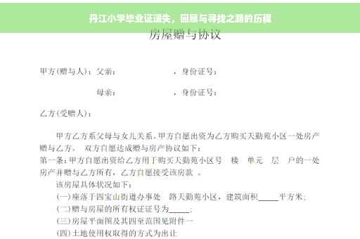 丹江小学毕业证遗失，回顾与寻找之路的历程