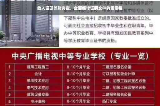 收入证明盖财务章，全面解读证明文件的重要性