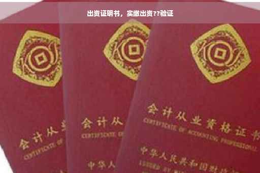 出资证明书，实缴出资??验证