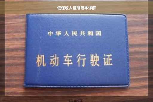 低保收入证明范本详解
