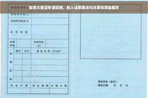 加拿大签证申请指南，收入证明要点与注意事项全解析